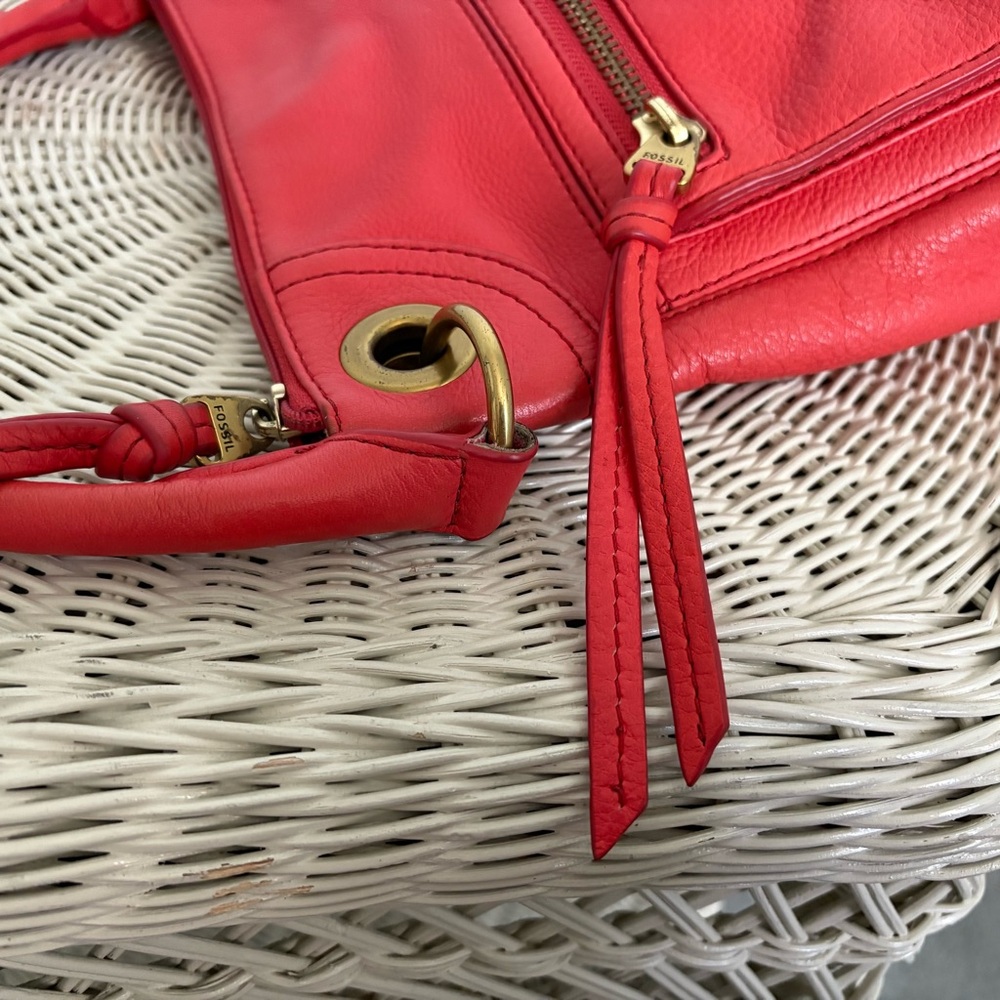 Fossil Karli Hobo Coral Leather Shoulder/Crossbody Bag - Picture 4 of 8